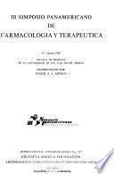 Simposio panamericano de farmacologia y terapeutica