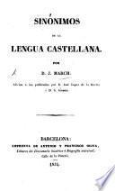 Sinónimos de la lengua Castellana ... Adicion a los publicados por José Lopez de la Huerta y S. Jonama