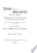 Slang and Its Analogues Past and Present