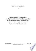 Sobre lengua y literatura en el pensamiento científico español de la segunda mitad del siglo XVI