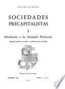 Sociedades precapitalistas: Introducción a las sociedades preclasistas. 2. ed. 1961