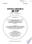 Soviet Physics, JETP.