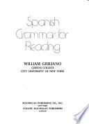 Spanish Grammar for Reading