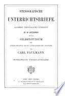 Stenographische Unterrichtsbriefe
