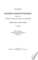 Stockholm studies in modern philology