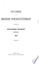 Stockholm studies in modern philology
