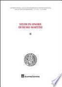 Studi in onore di Remo Martini