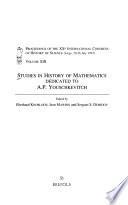 Studies in History of Mathematics Dedicated to A.P. Youschkevitch