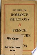 Studies in Romance Philology and French Literature