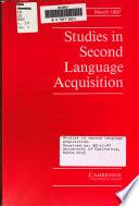 Studies in Second Language Acquisition