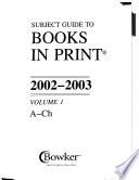 Subject Guide to Books in Print