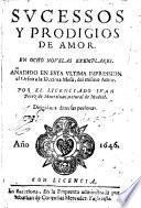 Sucessos y prodigios de amor