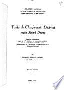 Tabla de clasificación decimal según Melvil Dewey