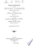 Tablas cronológicas de los Reales consejos supremo y de la Cámara de las Indias Occidentales D. O. C.