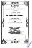 Tarifas de los haberes liquidos mensuales que corresponden a todas las clases pertenecientes al ramo de guerra