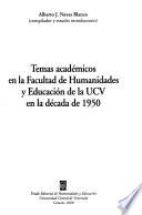 Temas académicos en la Facultad de Humanidades y Educación de la UCV en la década de 1950