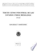 Tercer Censo Industrial de los Estados Unidos Mexicanos 1940. Ropa hecha y confecciones