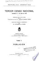 Tercer censo nacional: Población