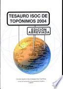 Tesauro ISOC de topónimos 2004
