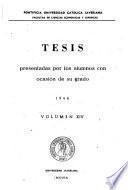 Tesis Presentadas por los Alumnos con Ocasion de su Grado