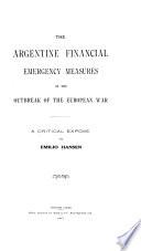 The Argentine financial emergency measures on the outbreak of the European war