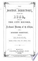 The Boston Directory for the Year 1852