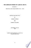 The complete works of Claro M. Recto