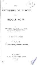 The Universities of Europe in the Middle Ages