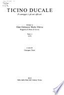 Ticino ducale: Gian Galeazzo Maria Sforza, Reggenza di Bona di Savoia. t. 1. 1476-1477. t. 2. 1478. t. 3. 1479-1480