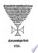 Tractado de republica con otras hystoricas