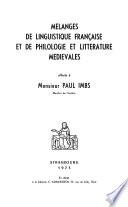 Travaux de linguistique et de littérature