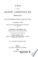 Two of the Saxon Chronicles Parallel