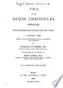 Two of the Saxon Chronicles Parallel