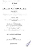 Two of the Saxon chronicles parallel