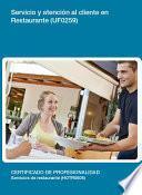 UF0259 - Servicio y atención al cliente en restaurante