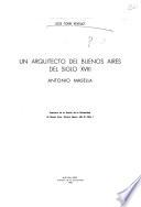 Un arquitecto del Buenos Aires del siglo XVIII, Antonio Masella