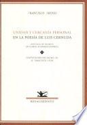 Unidad y cercanía personal en la poesía de Luis Cernuda