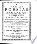 Varias poesias sagradas y profanas