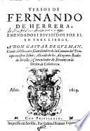 Versos, emendados i divididos por el en tres libros