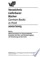 Verzeichnis lieferbarer Bücher
