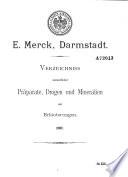 Verzeichniss sämmtlicher Präparate, Drogen und Mineralien mit Erläuterungen