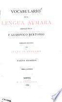 Vocabulario de la lengua aymara