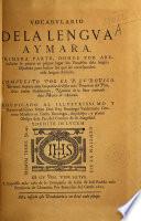 Vocabulario dela Lengua Aymara