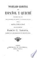 Vocabulario-gramatical del Español y Quechí