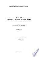 Wykaz patentów na wynalazki udzielonych przez Urząd Patentowy PRL