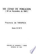 XIII Censo de población, 29 de noviembre de 1960