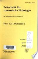 Zeitschrift Für Romanische Philologie